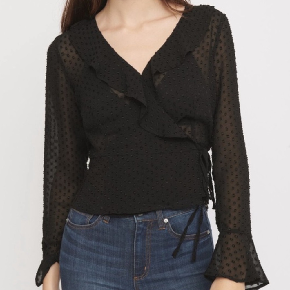 Dynamite Sheer Wrap Top